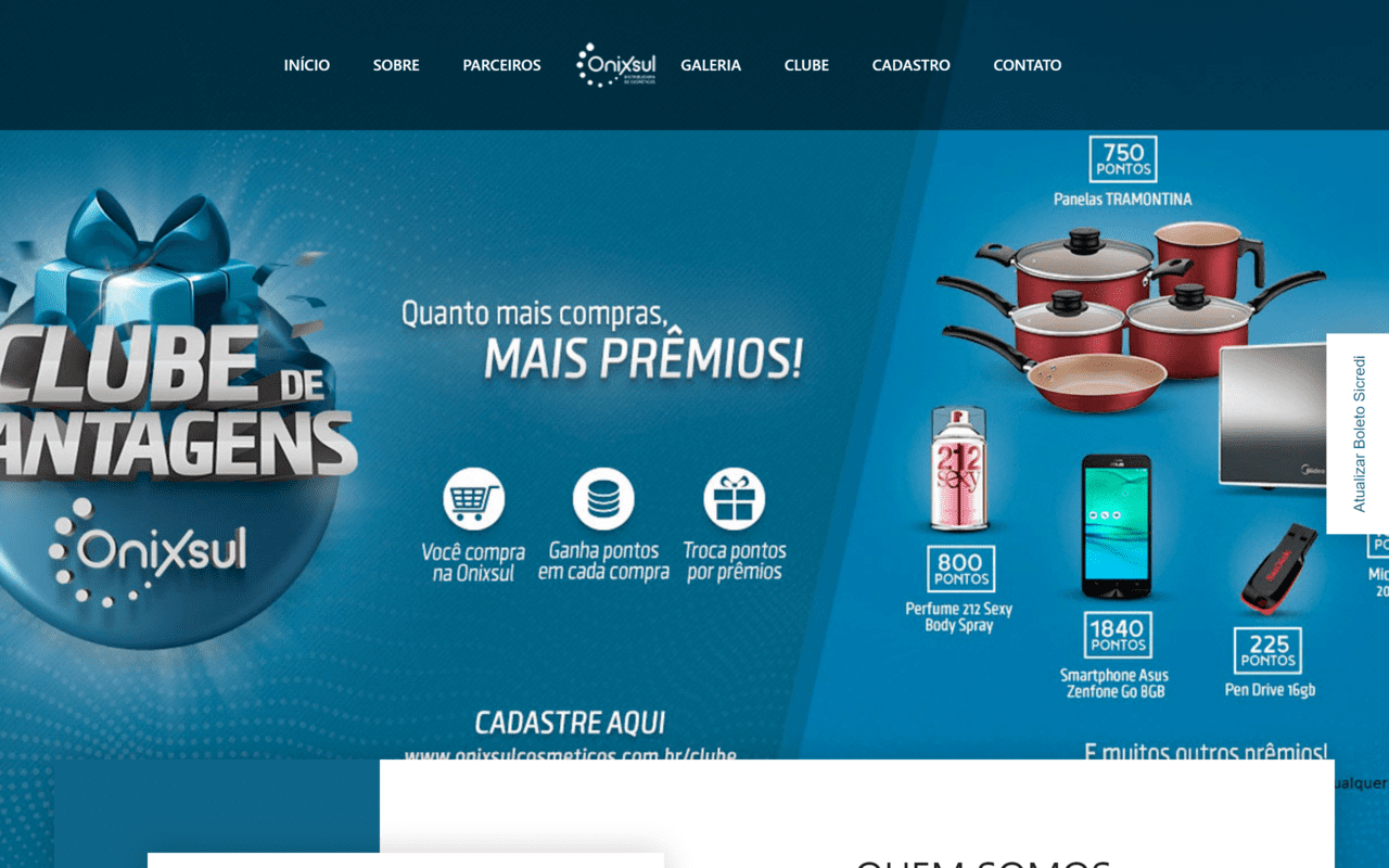 Site e e-commerce onixsul cosmeticos